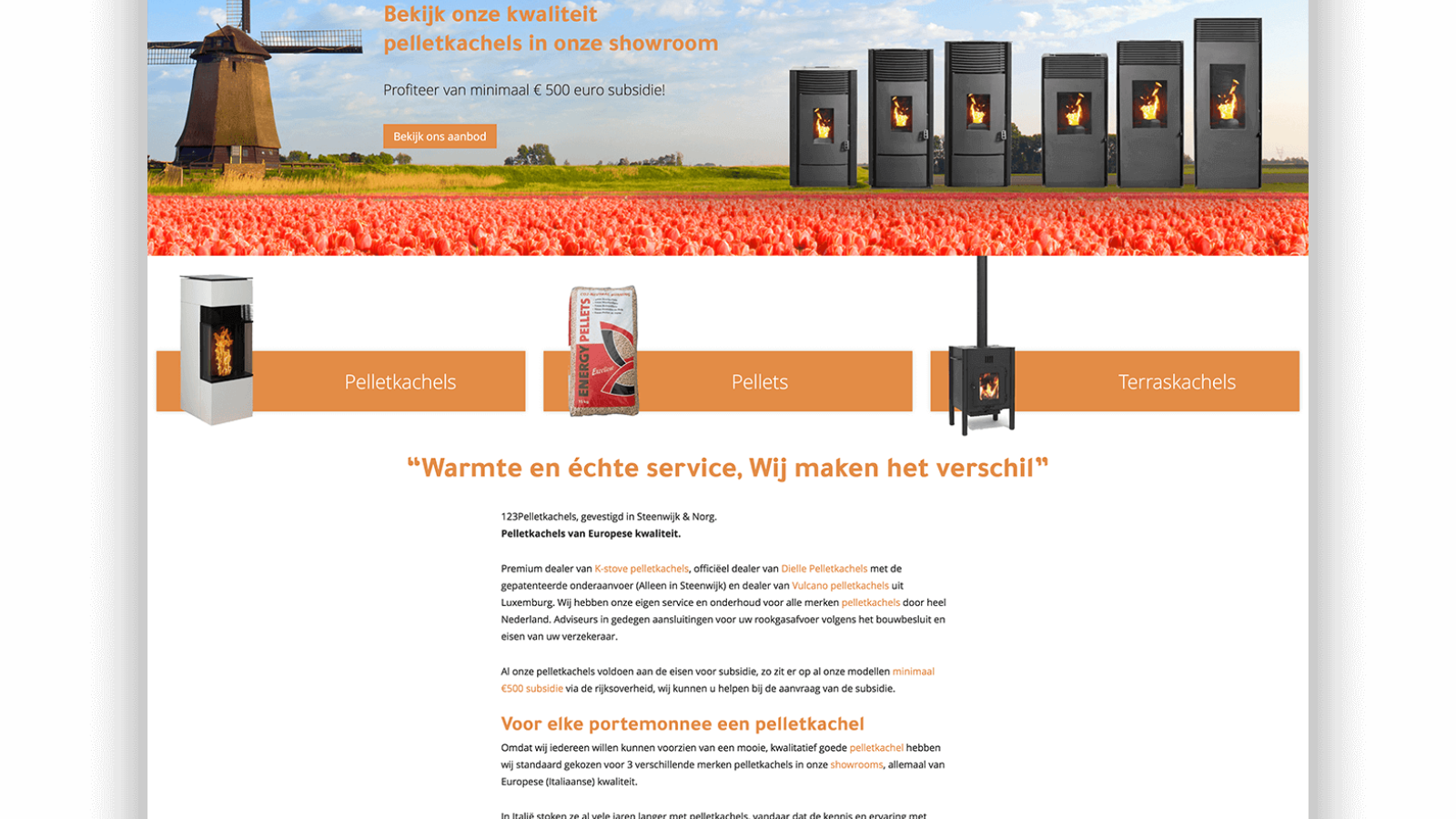 Website 123pelletkachels.nu