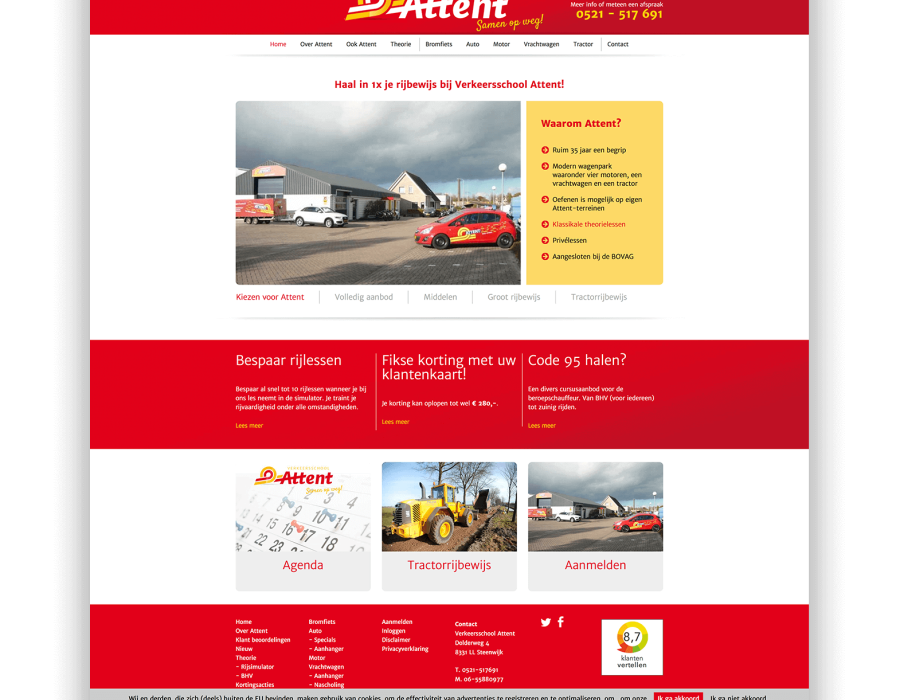Website verkeersschool Attent