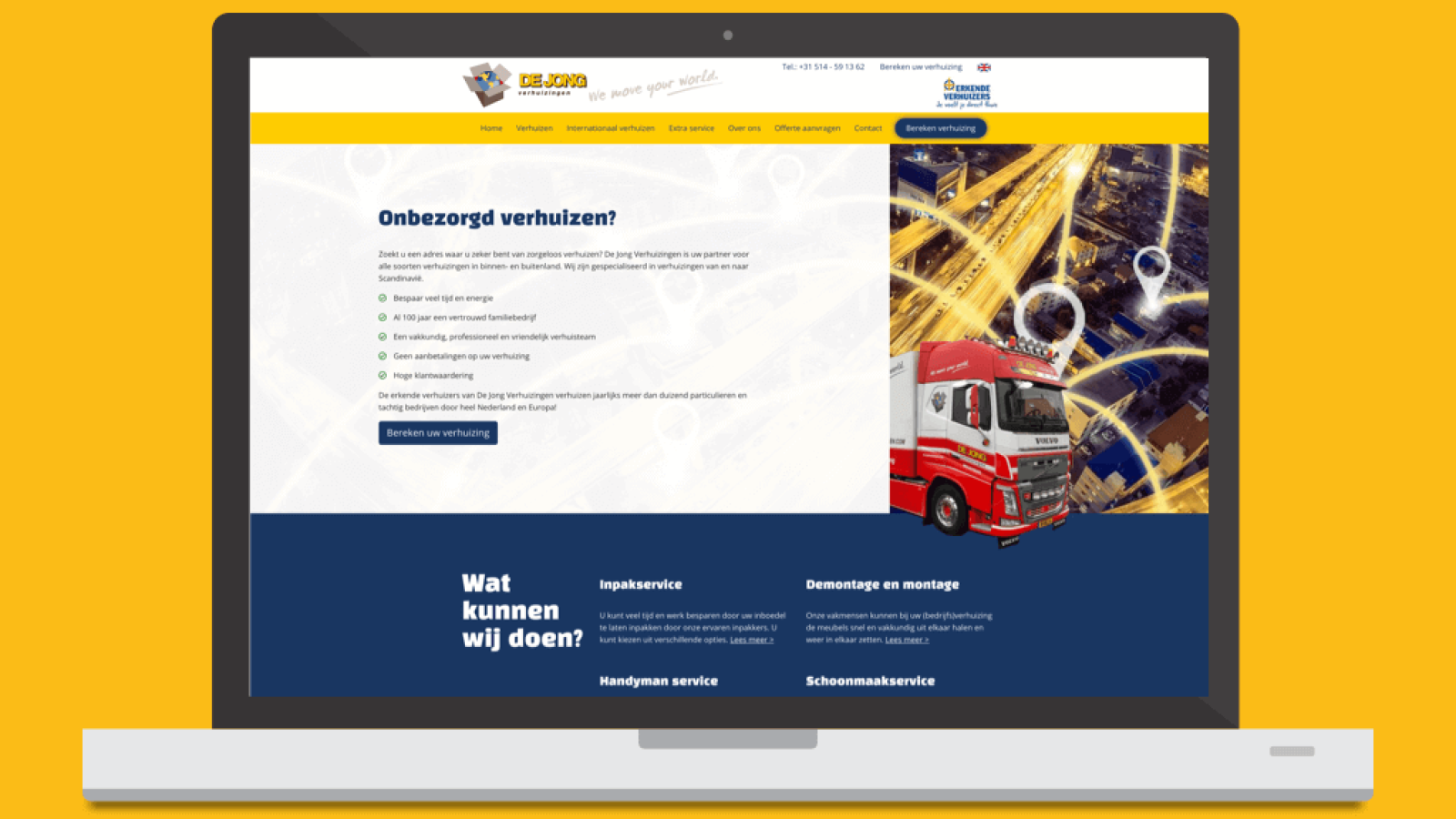 Website de Jong Verhuizingen