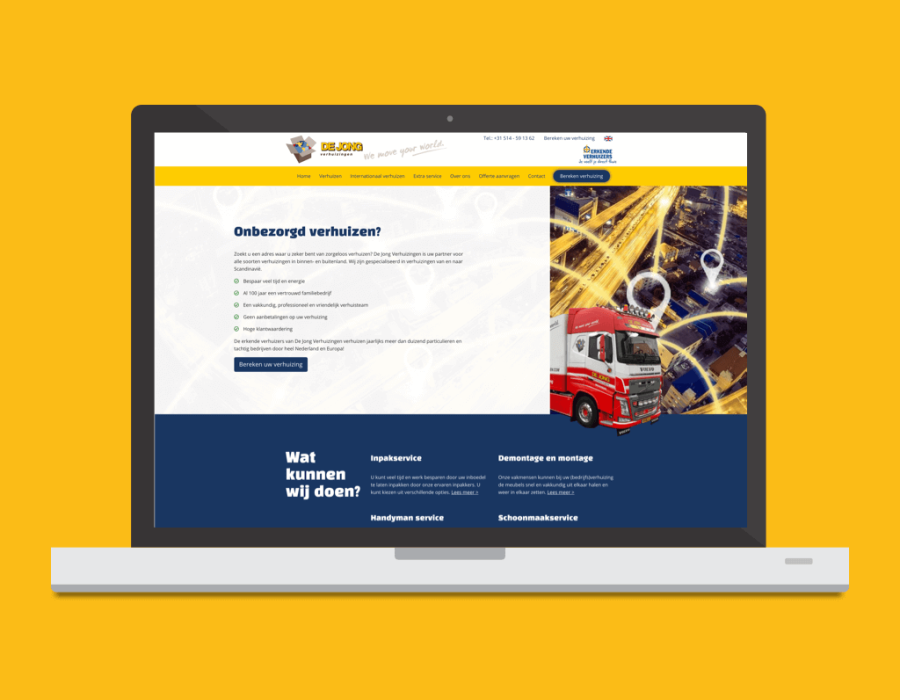 Website de Jong Verhuizingen