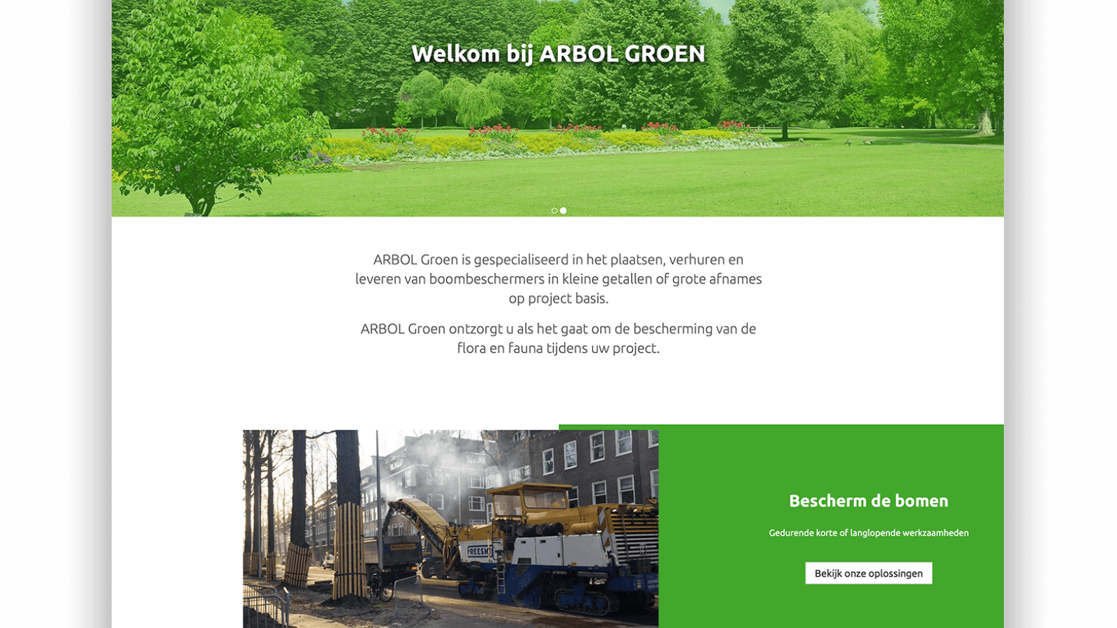 Silverstripe website Arbol Groen Steenwijk
