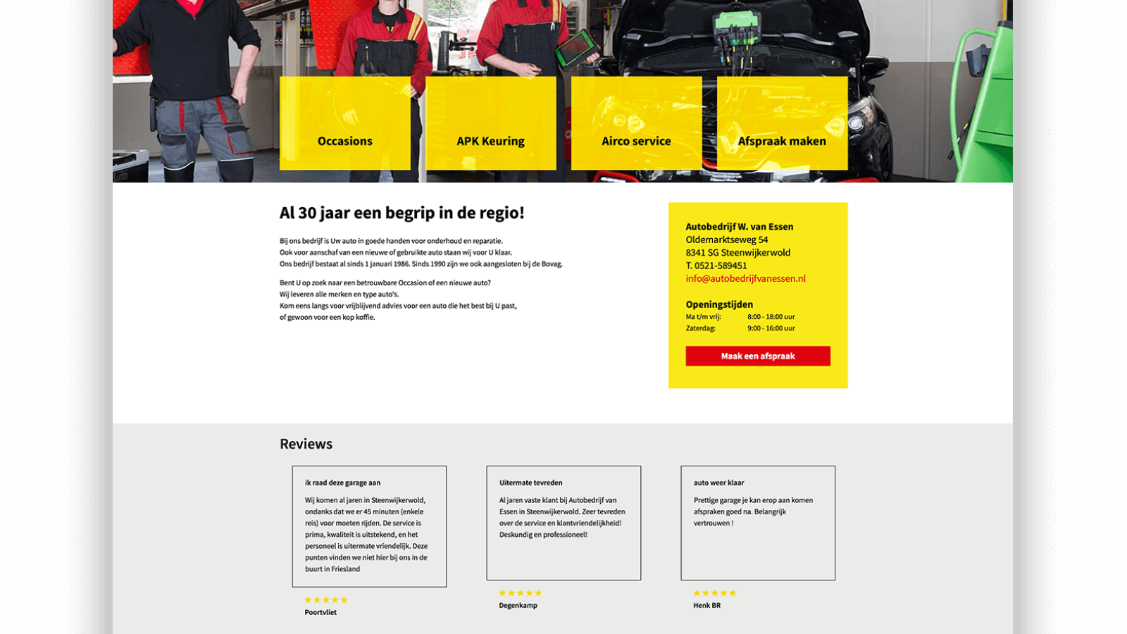 Website Autobedrijf Van Essen