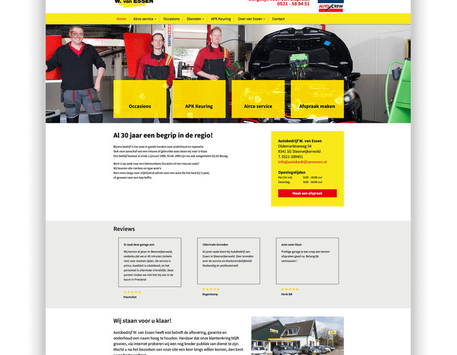 Website Autobedrijf Van Essen